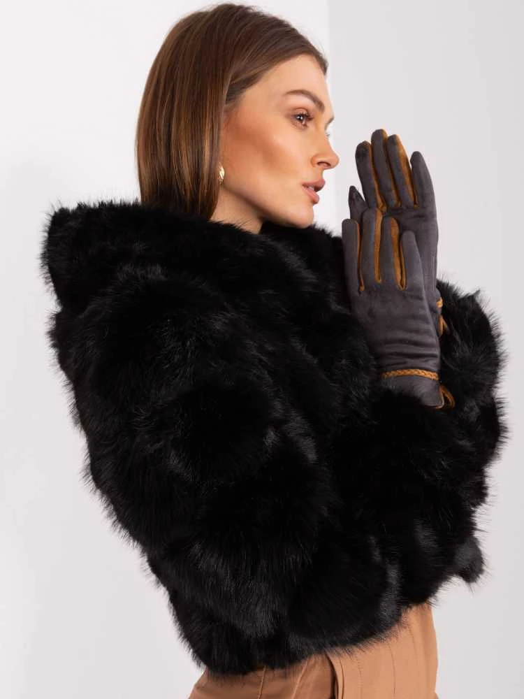 Wool Fashion Italia Pirštinės-AT-RK-238601.25P-tamsiai pilkos