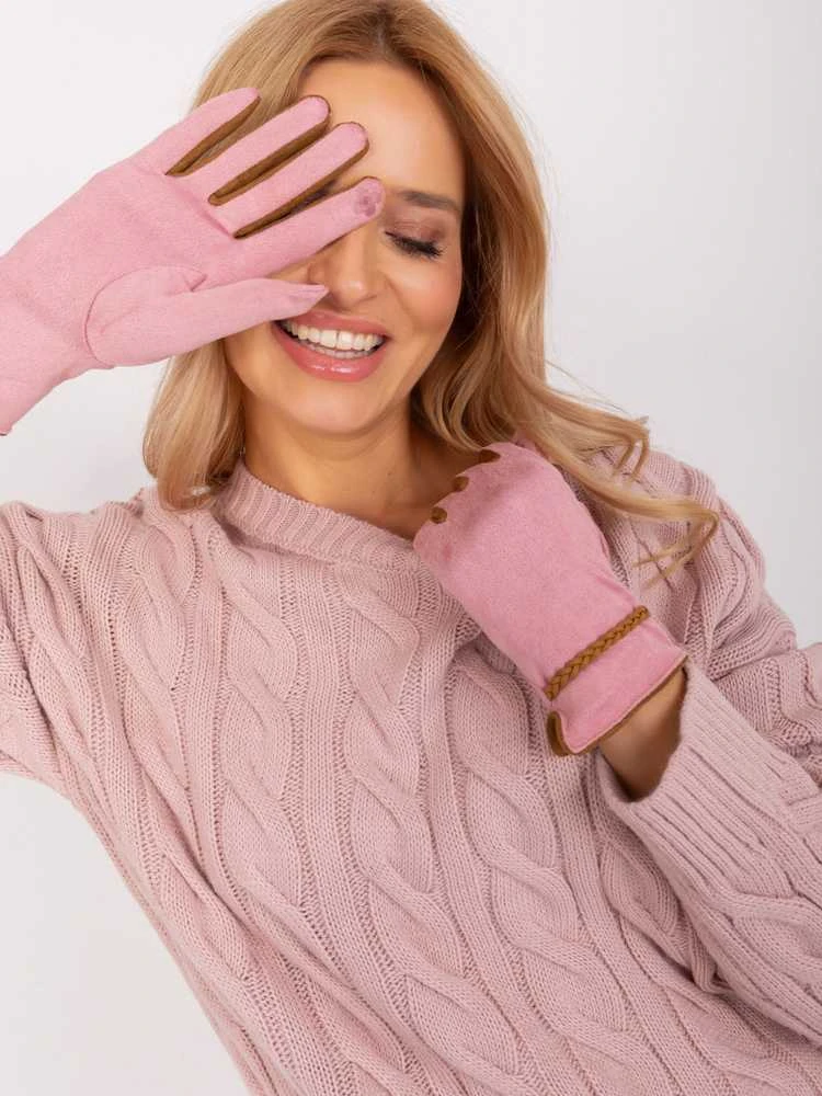 Wool Fashion Italia Pirštinės-AT-RK-238601.25P-šviesiai rausvos spalvos