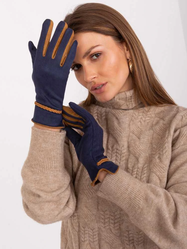 Wool Fashion Italia Pirštinės-AT-RK-238601.31P-mėlynos spalvos