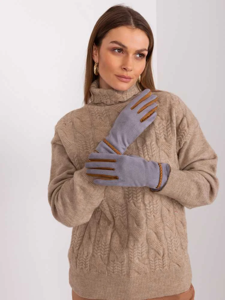 Wool Fashion Italia Pirštinės-AT-RK-238601.31P-pilkos spalvos