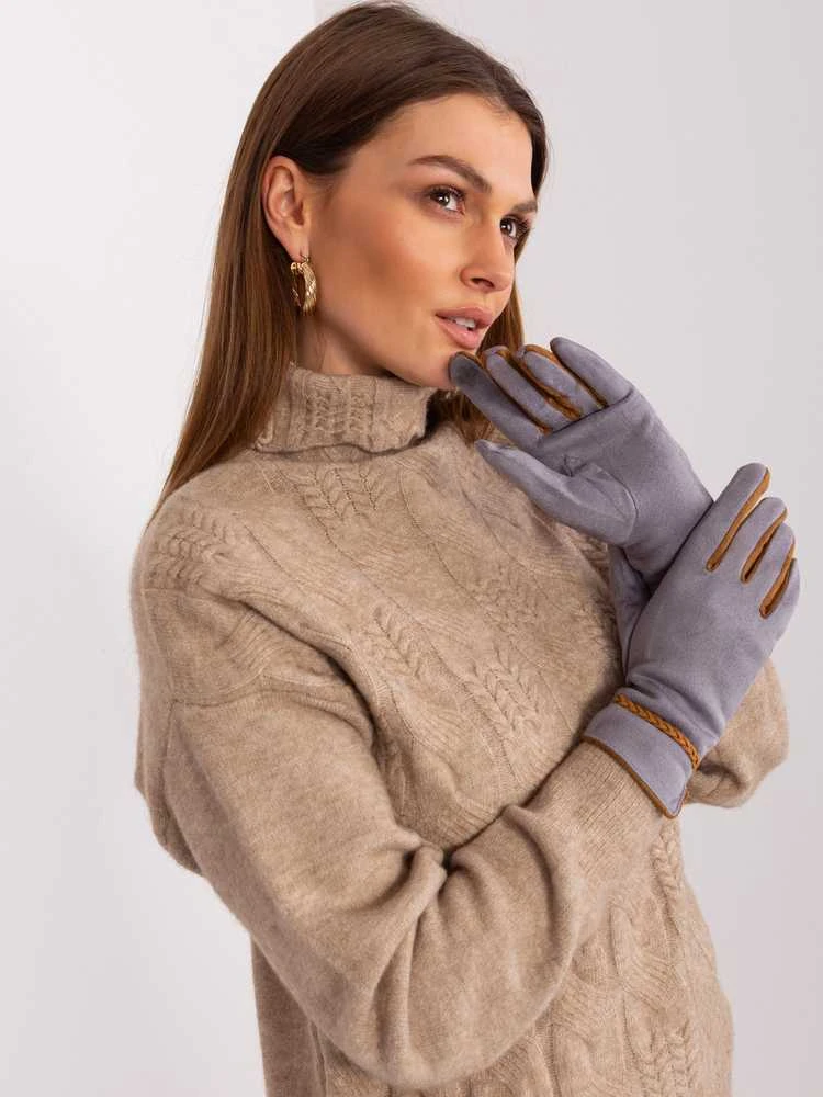 Wool Fashion Italia Pirštinės-AT-RK-238601.31P-pilkos spalvos