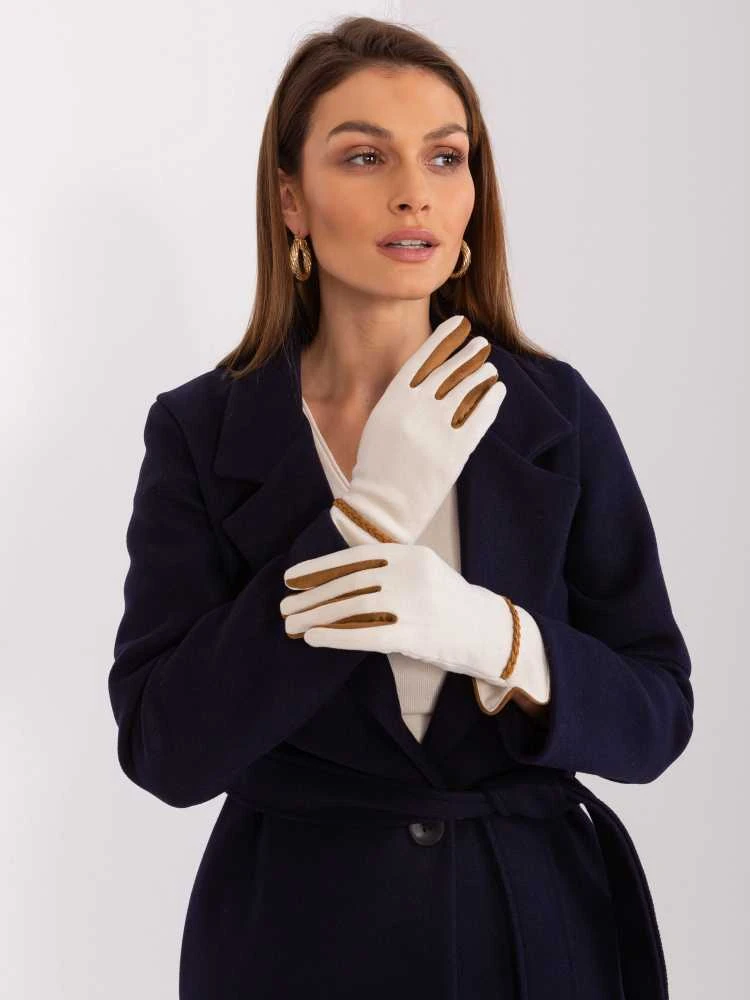 Wool Fashion Italia Pirštinės-AT-RK-238601.78-šviesiai smėlio spalvos