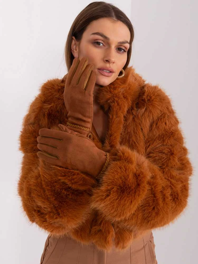 Wool Fashion Italia Pirštinės-AT-RK-238601.98-šviesiai rudos