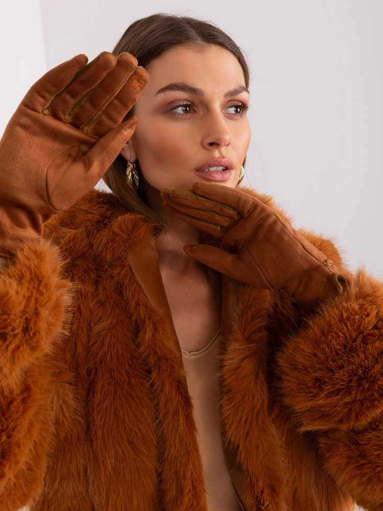 Wool Fashion Italia Pirštinės-AT-RK-238601.98-šviesiai rudos