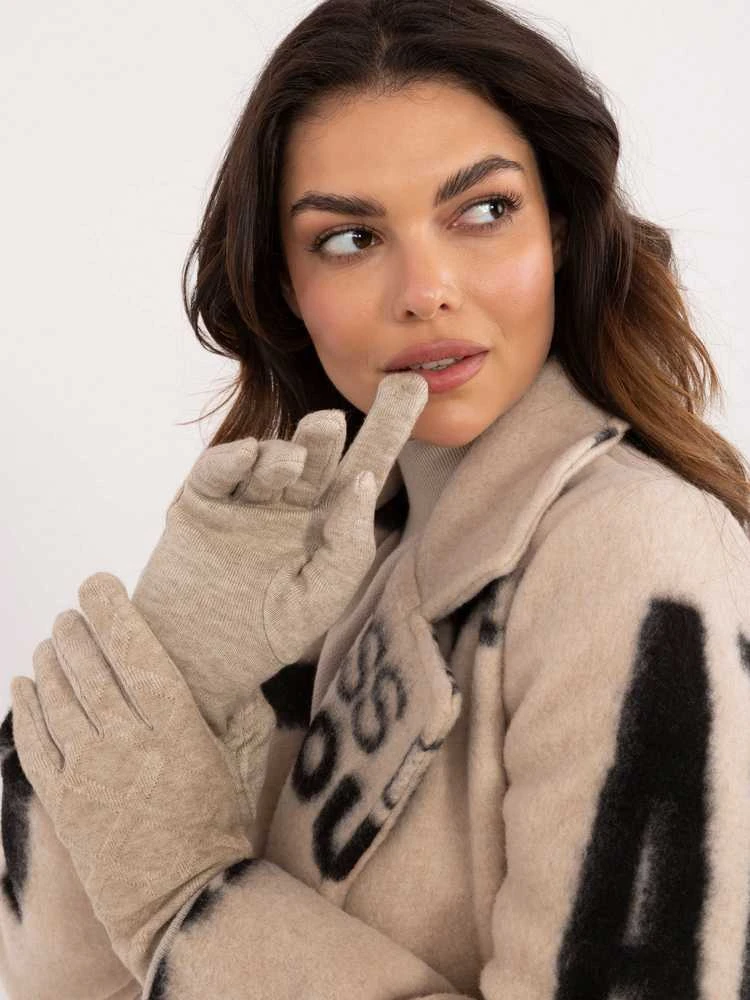 Wool Fashion Italia Pirštinės-AT-RK-23901.22-smėlio spalvos