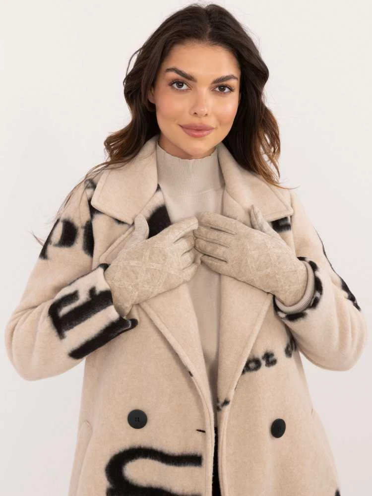 Wool Fashion Italia Pirštinės-AT-RK-23901.22-smėlio spalvos