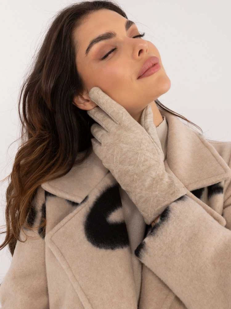 Wool Fashion Italia Pirštinės-AT-RK-23901.22-smėlio spalvos