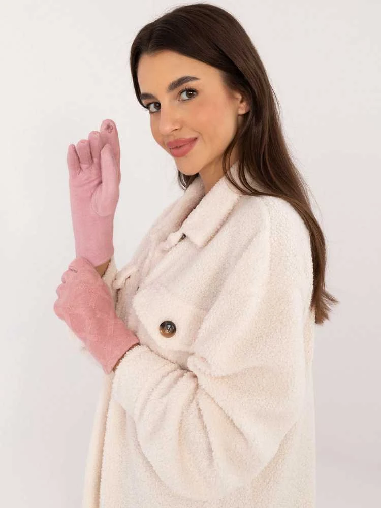 Wool Fashion Italia Pirštinės-AT-RK-23901.22-šviesiai rožinės spalvos