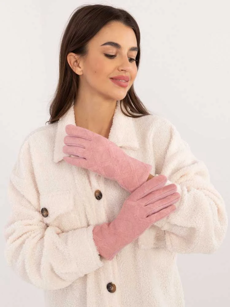 Wool Fashion Italia Pirštinės-AT-RK-23901.22-šviesiai rožinės spalvos