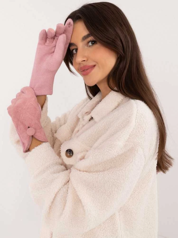 Wool Fashion Italia Pirštinės-AT-RK-23903.55-šviesiai rožinė
