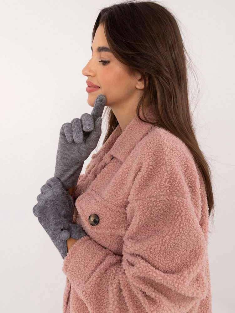 Wool Fashion Italia Pirštinės-AT-RK-23903.55-pilkos