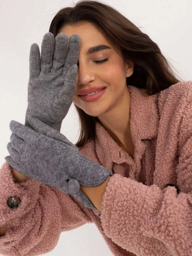 Wool Fashion Italia Pirštinės-AT-RK-23903.55-pilkos