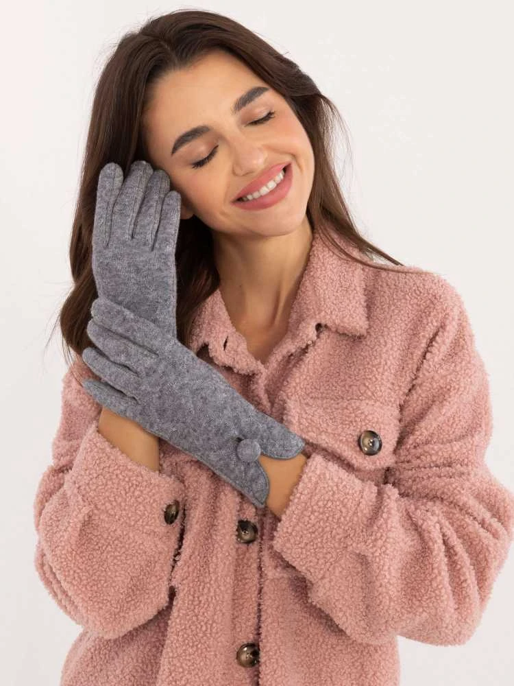 Wool Fashion Italia Pirštinės-AT-RK-23903.55-pilkos