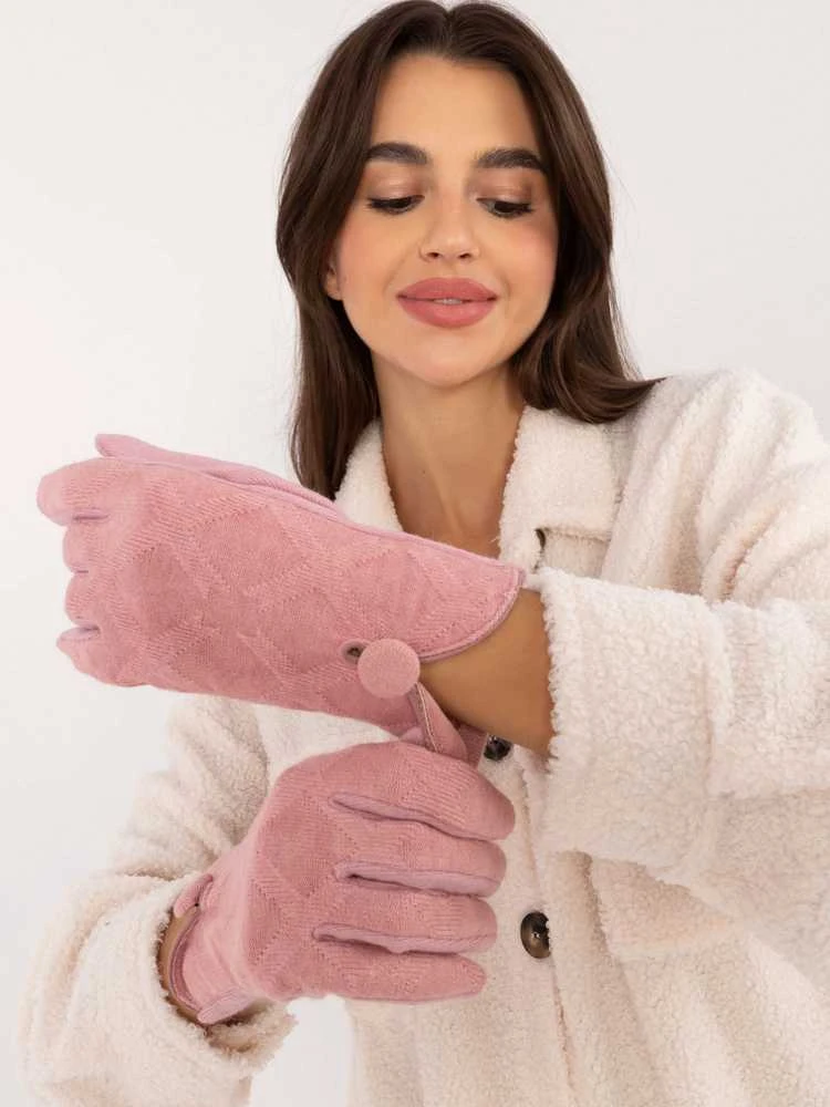 Wool Fashion Italia Pirštinės-AT-RK-23903.55-šviesiai rožinė