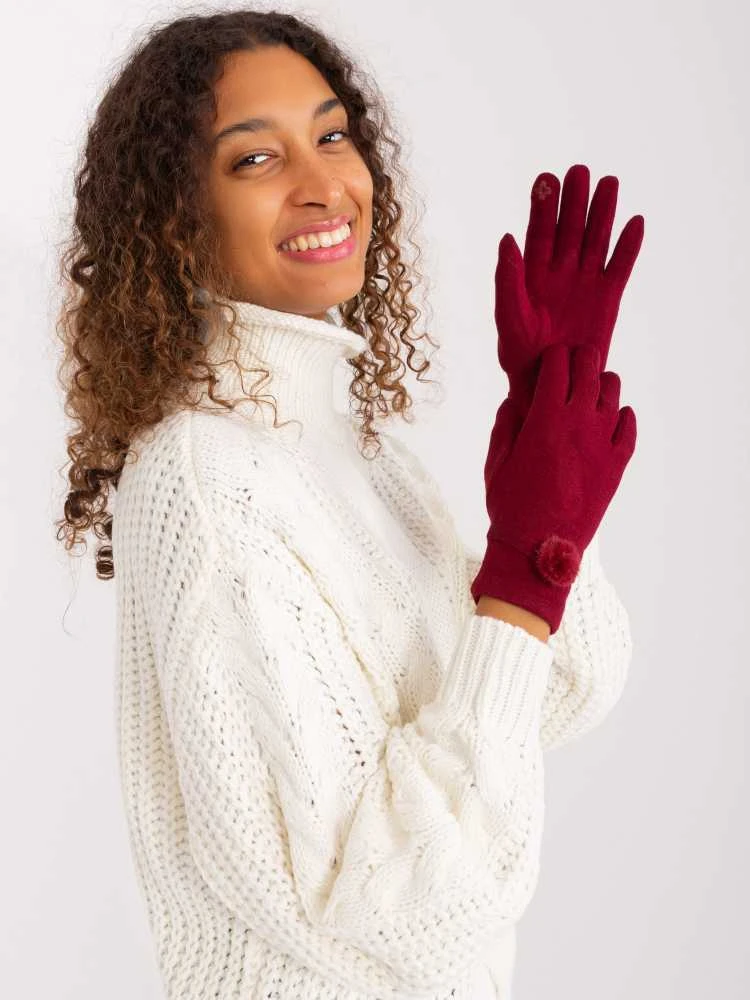Wool Fashion Italia Pirštinės-AT-RK-23904.26-bordo