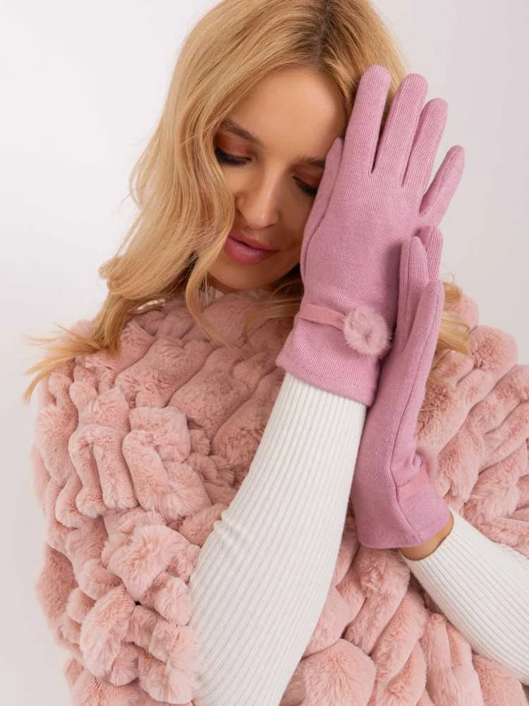 Wool Fashion Italia Pirštinės-AT-RK-23904.27-šviesiai rožinė