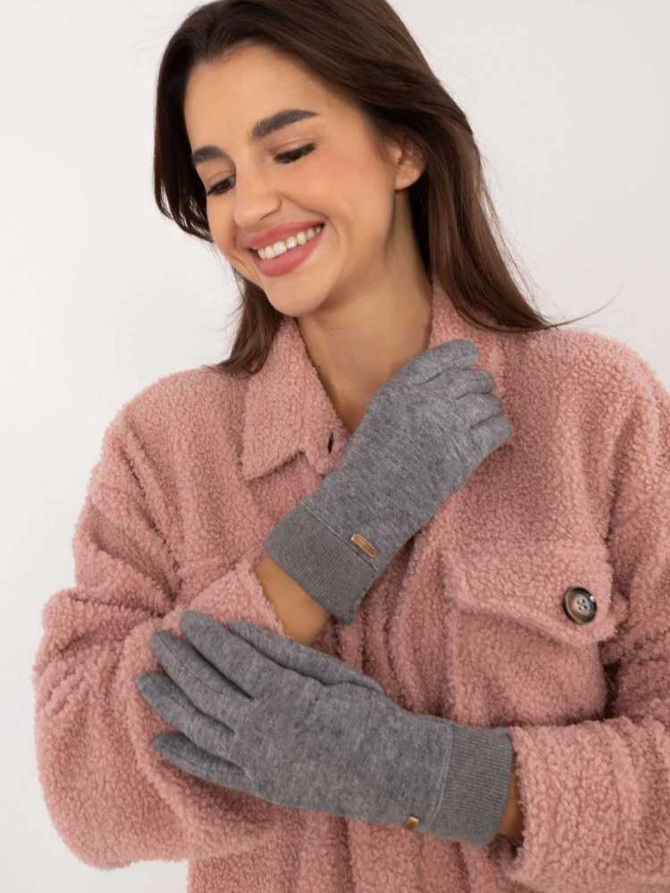 Wool Fashion Italia Pirštinės-AT-RK-23905.03X-pilkos
