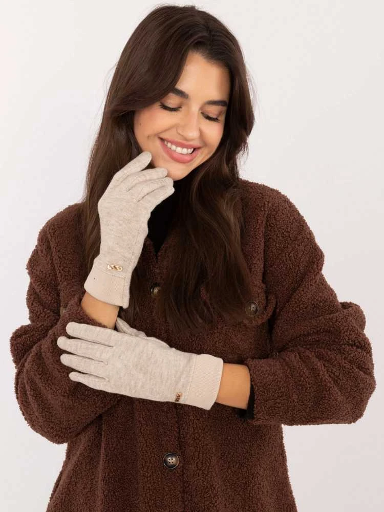 Wool Fashion Italia Pirštinės-AT-RK-23905.03X-smėlio spalvos