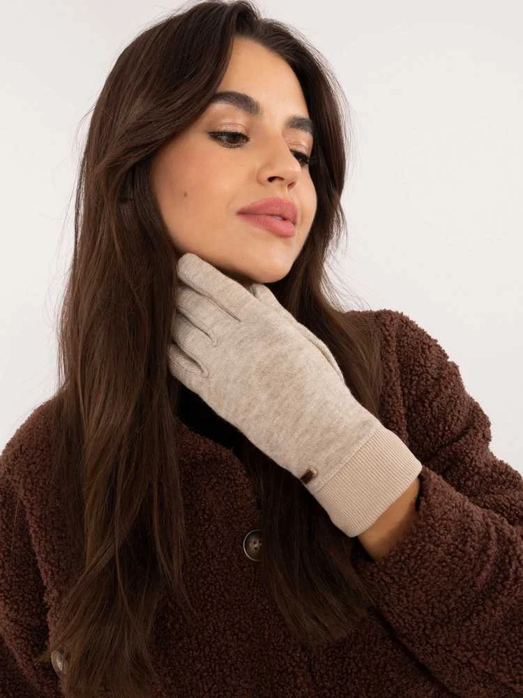 Wool Fashion Italia Pirštinės-AT-RK-23905.03X-smėlio spalvos