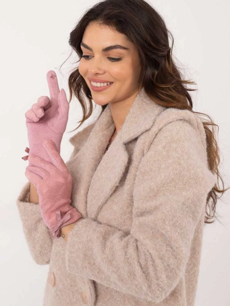 Wool Fashion Italia Pirštinės-AT-RK-239301.10X-šviesiai rausvos spalvos
