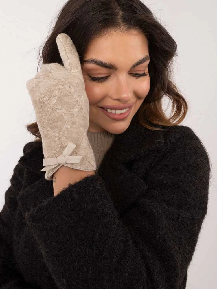 Wool Fashion Italia Pirštinės-AT-RK-239301.10X-smėlio spalvos