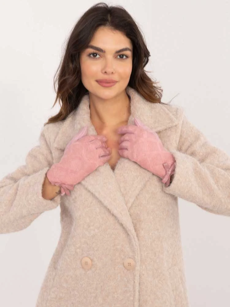 Wool Fashion Italia Pirštinės-AT-RK-239301.10X-šviesiai rausvos spalvos