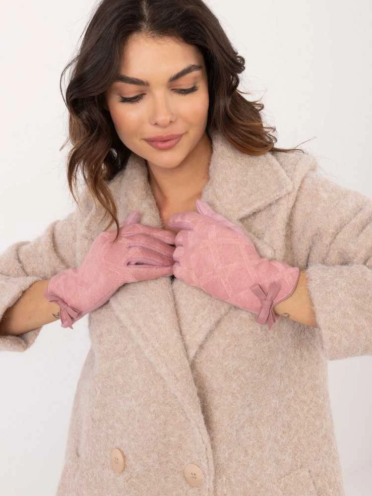 Wool Fashion Italia Pirštinės-AT-RK-239301.10X-šviesiai rausvos spalvos