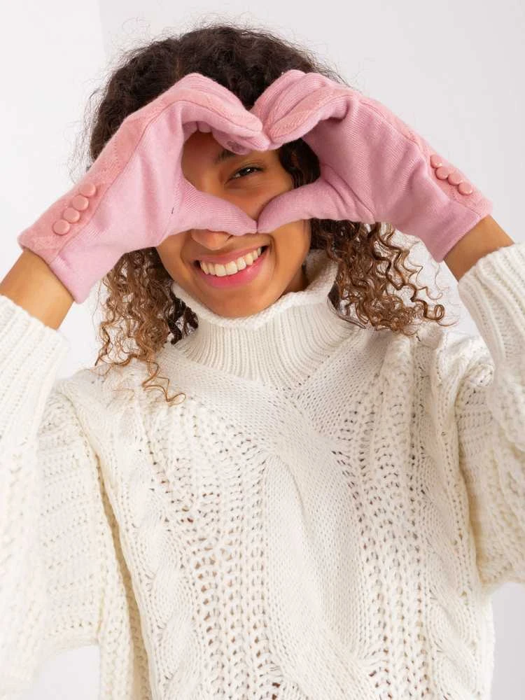 Wool Fashion Italia Pirštinės-AT-RK-239302.10X-šviesiai rožinė