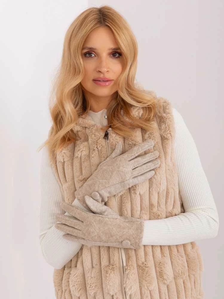 Wool Fashion Italia Pirštinės-AT-RK-239501.10-smėlio spalvos