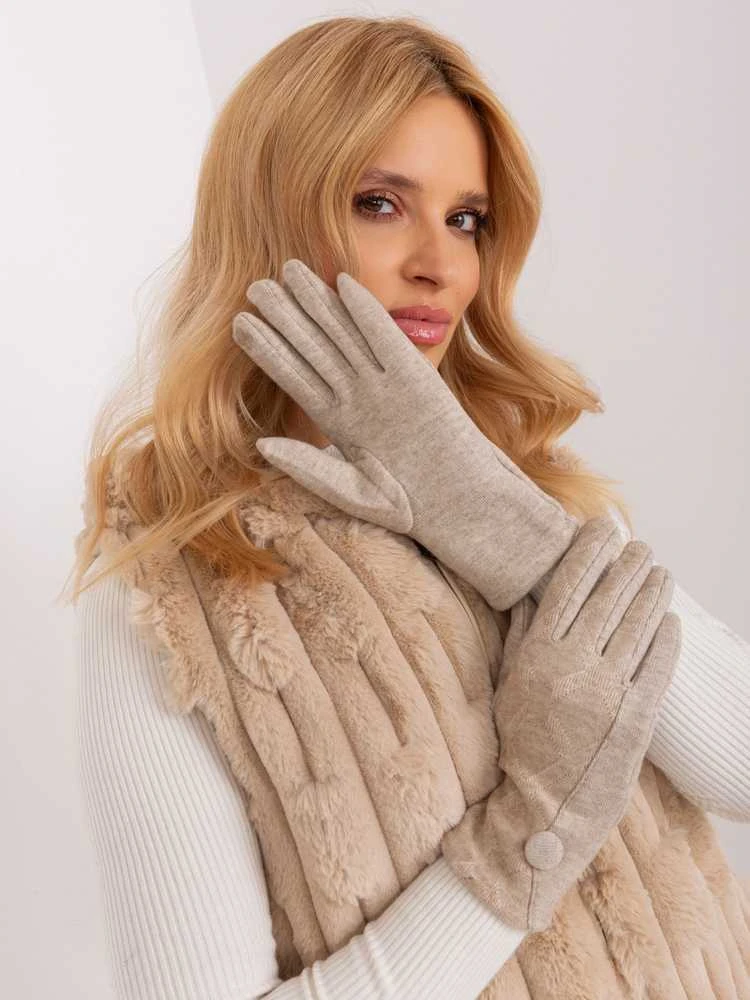 Wool Fashion Italia Pirštinės-AT-RK-239501.10-smėlio spalvos