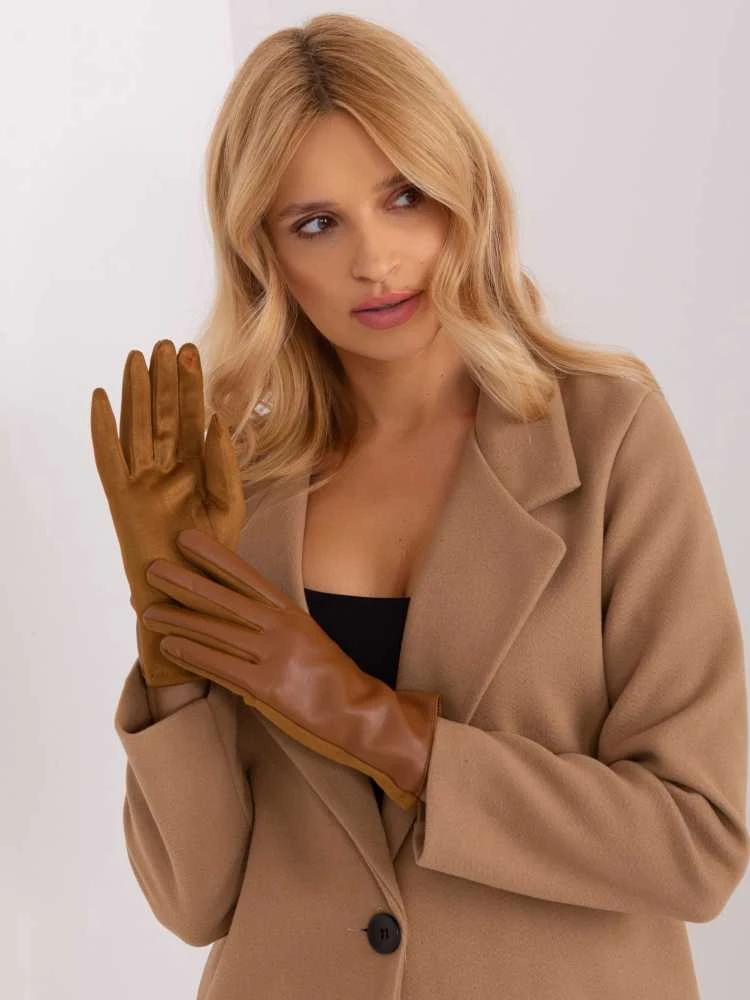 Wool Fashion Italia Pirštinės - AT-RK-239501A.16 - šviesiai rudos
