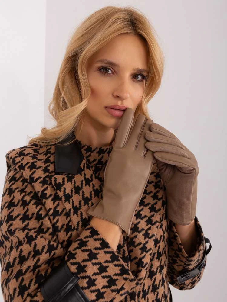Wool Fashion Italia Pirštinės-AT-RK-239501A.16-tamsiai smėlio spalvos