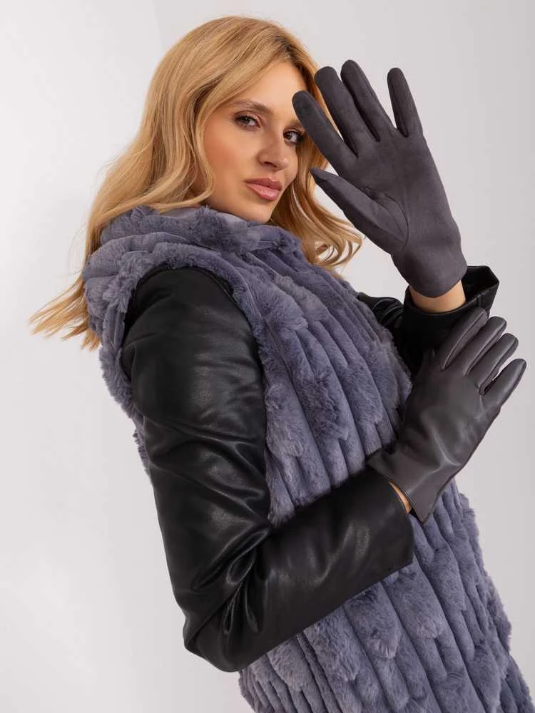 Wool Fashion Italia Pirštinės-AT-RK-239501A.16-tamsiai pilkos spalvos
