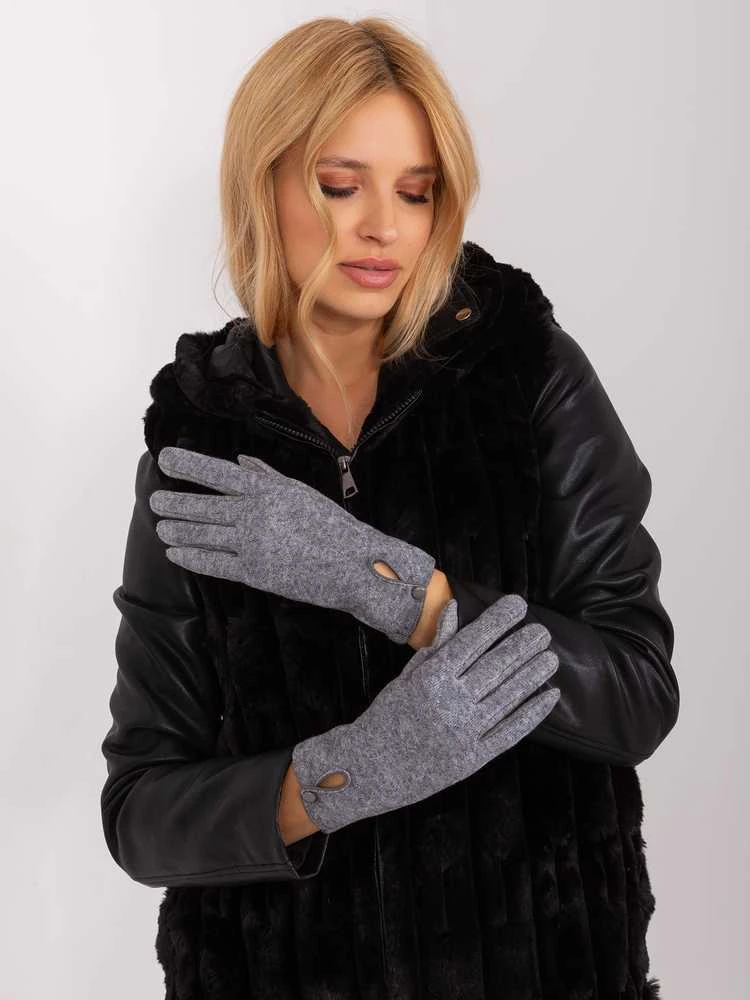 Wool Fashion Italia Pirštinės-AT-RK-239502.77-tamsiai pilkos