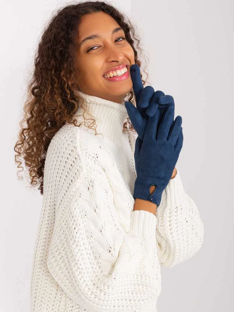 Wool Fashion Italia Pirštinės-AT-RK-239502.87-tamsiai mėlynos