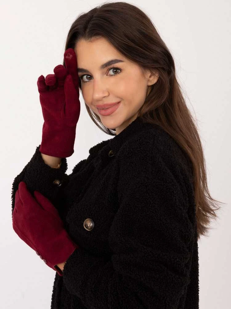 Wool Fashion Italia Pirštinės-AT-RK-239503.31-bordo