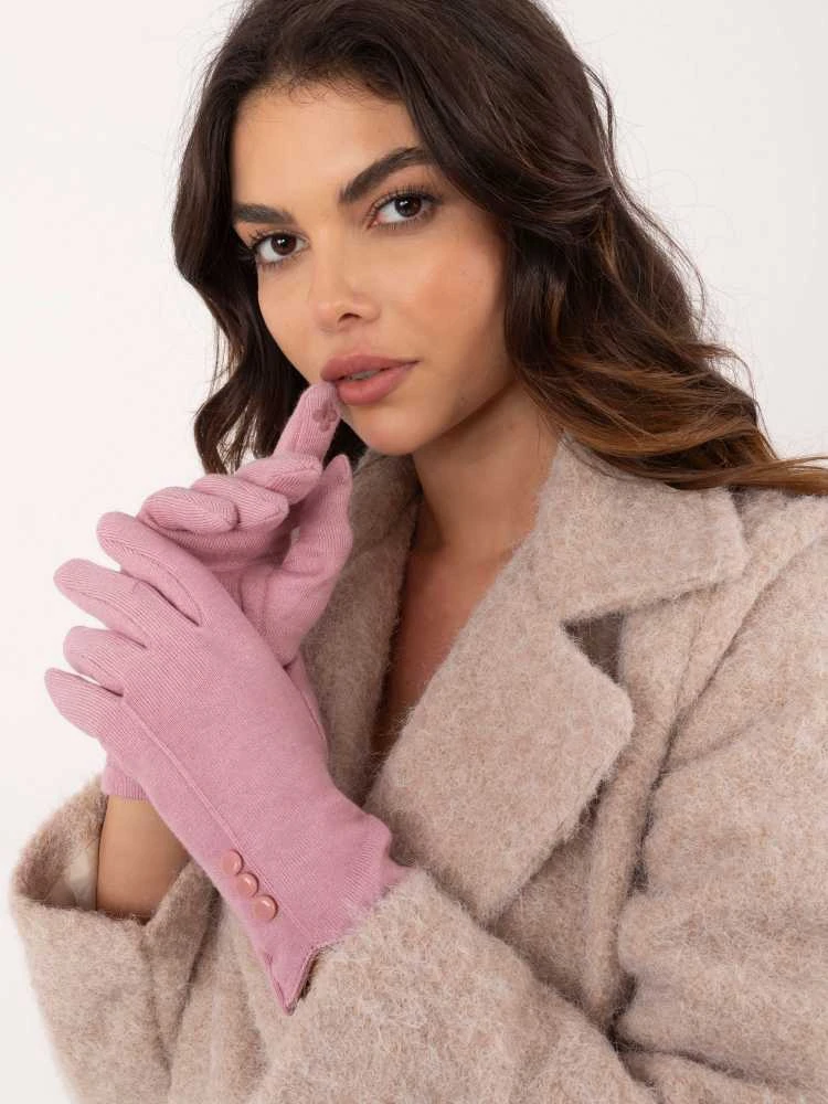 Wool Fashion Italia Pirštinės-AT-RK-239503.31-tamsiai rožinė