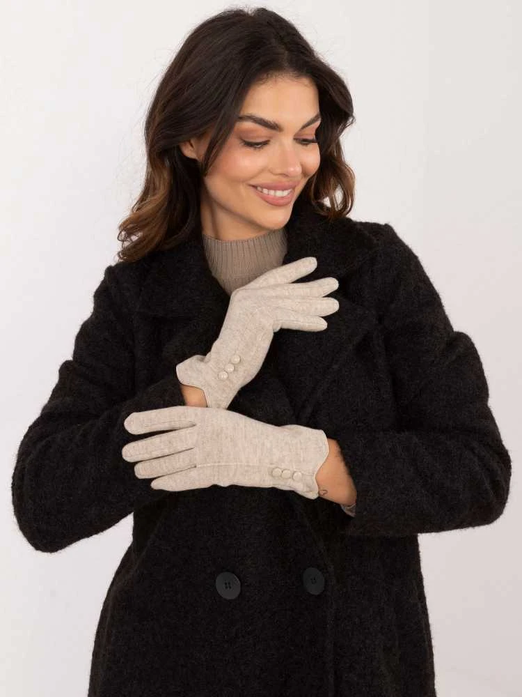 Wool Fashion Italia Pirštinės-AT-RK-239503.31-smėlio spalvos