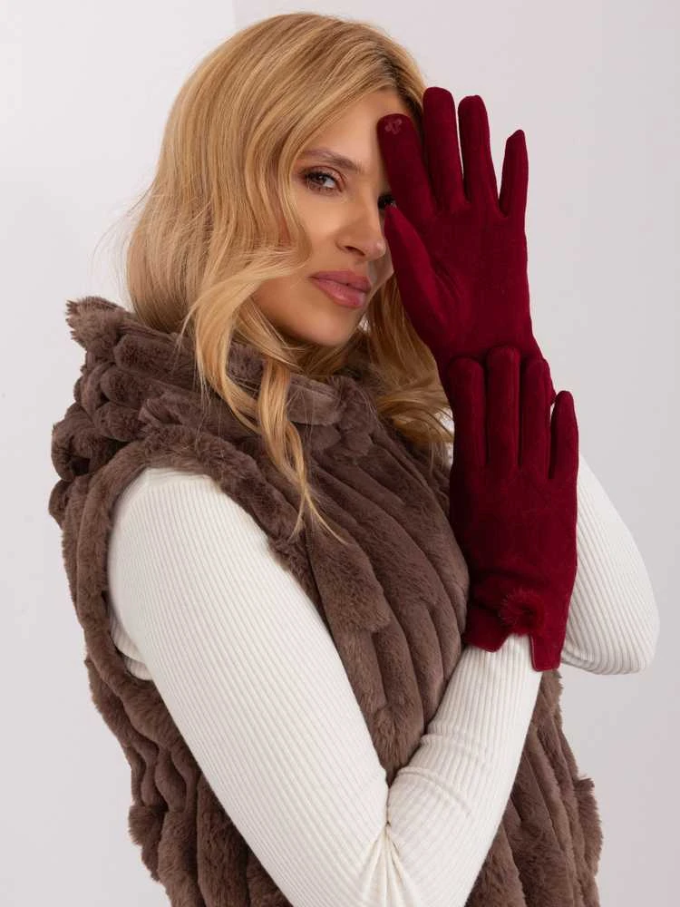 Wool Fashion Italia Pirštinės-AT-RK-239506.98-bordo