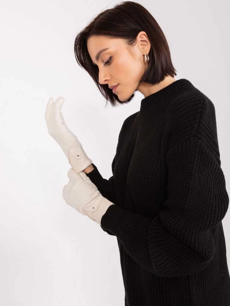 Wool Fashion Italia Pirštinės-AT-RK-239507.26P-šviesiai smėlio spalvos