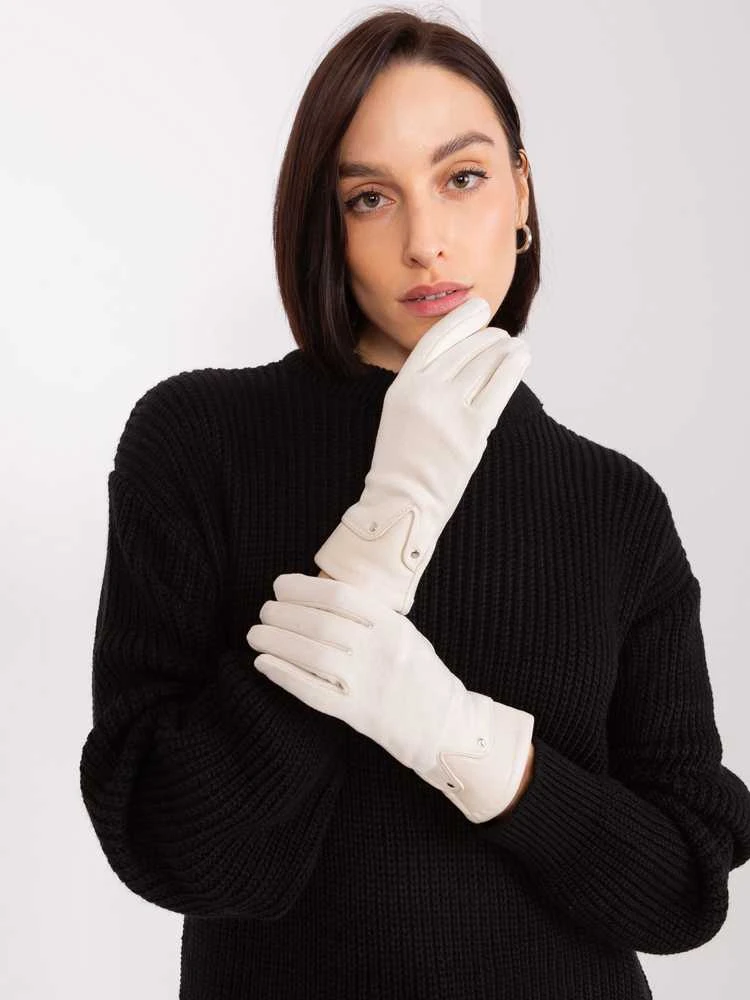 Wool Fashion Italia Pirštinės-AT-RK-239507.26P-šviesiai smėlio spalvos