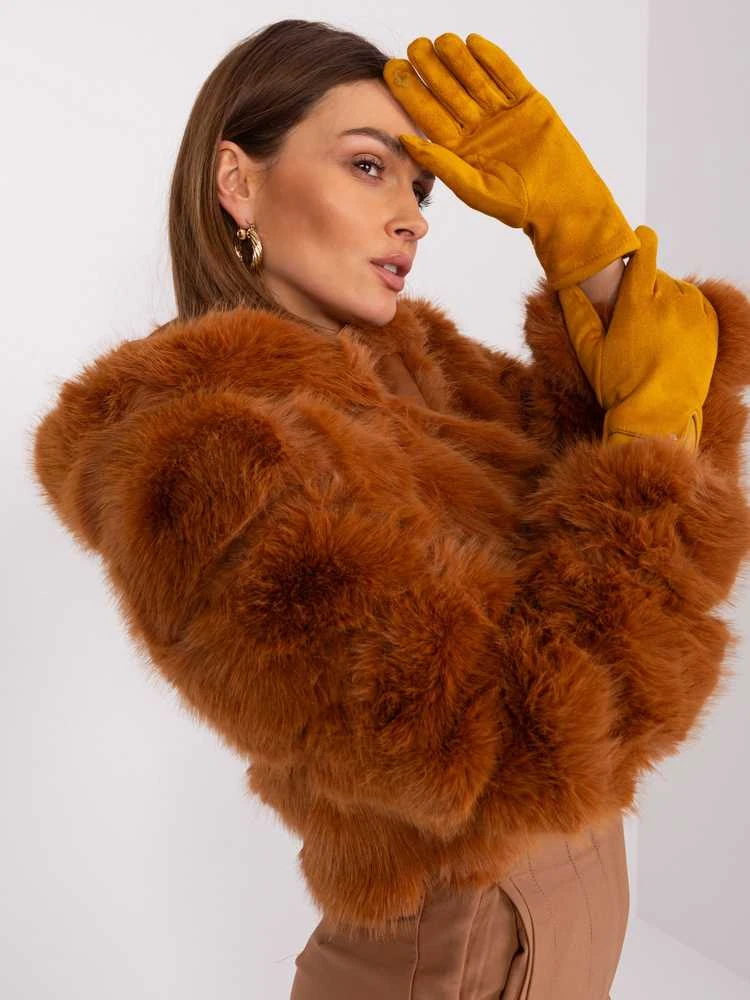 Wool Fashion Italia Pirštinės-AT-RK-239507.26P-tamsiai geltonos