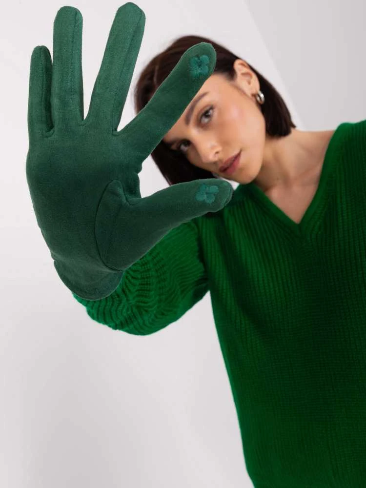 Wool Fashion Italia Pirštinės-AT-RK-239507.53P-ciemny žalia