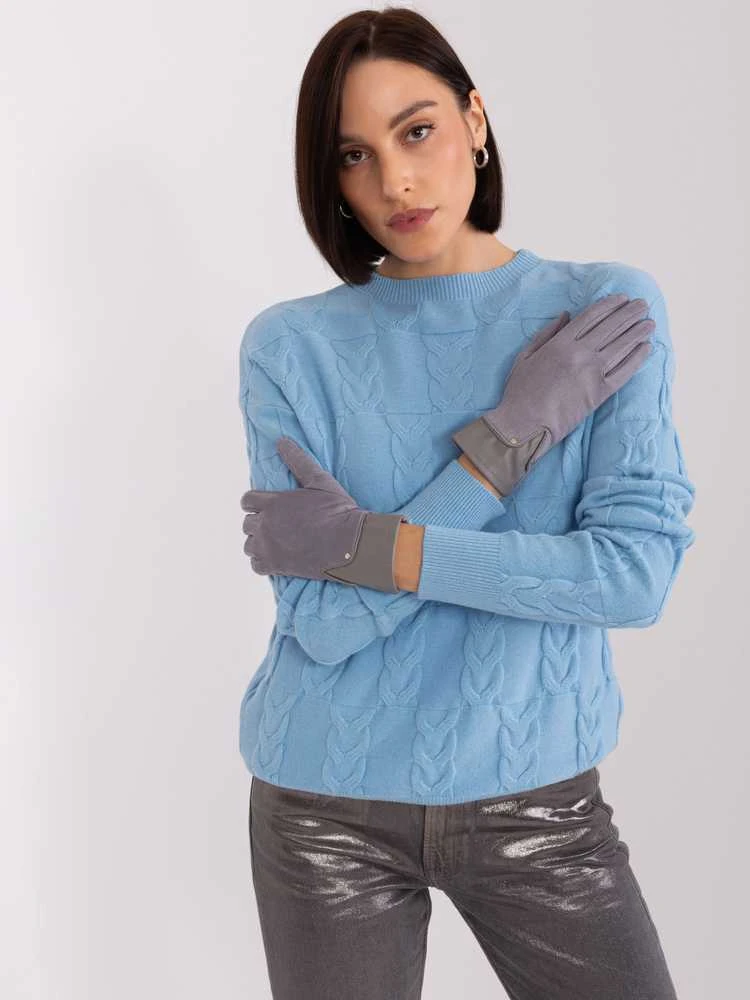 Wool Fashion Italia Pirštinės-AT-RK-239507.61P-pilkos spalvos