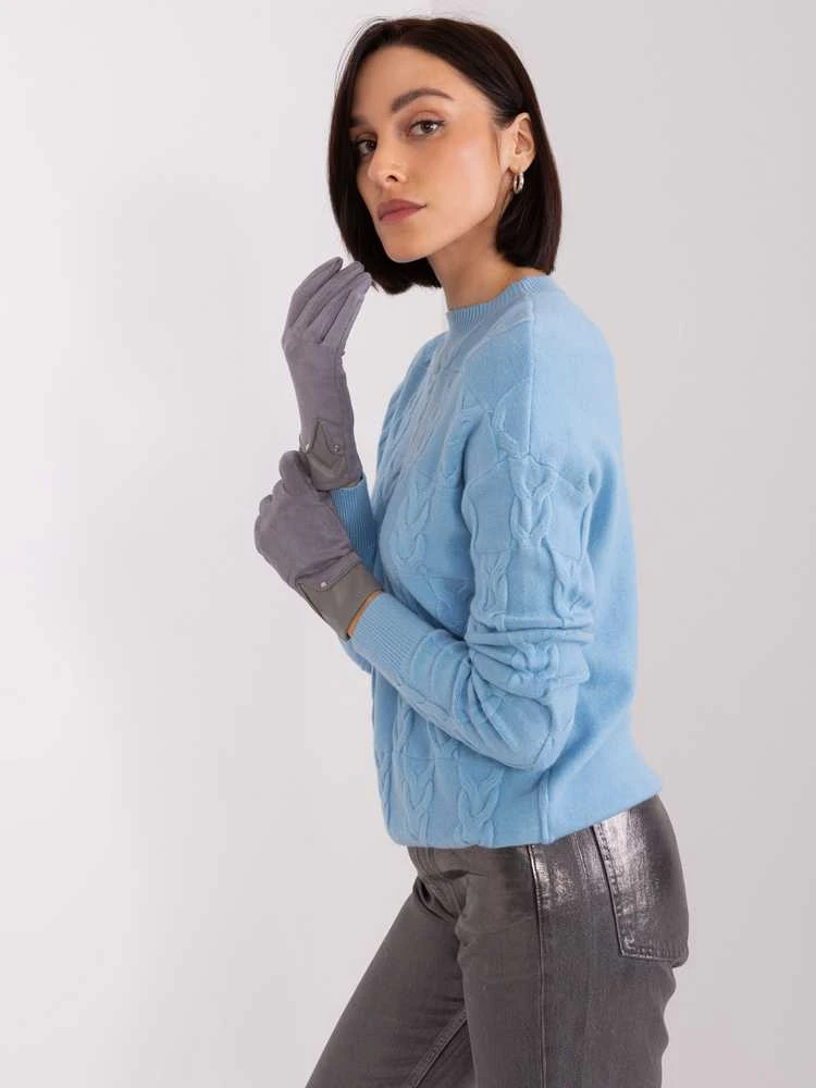 Wool Fashion Italia Pirštinės-AT-RK-239507.61P-pilkos spalvos