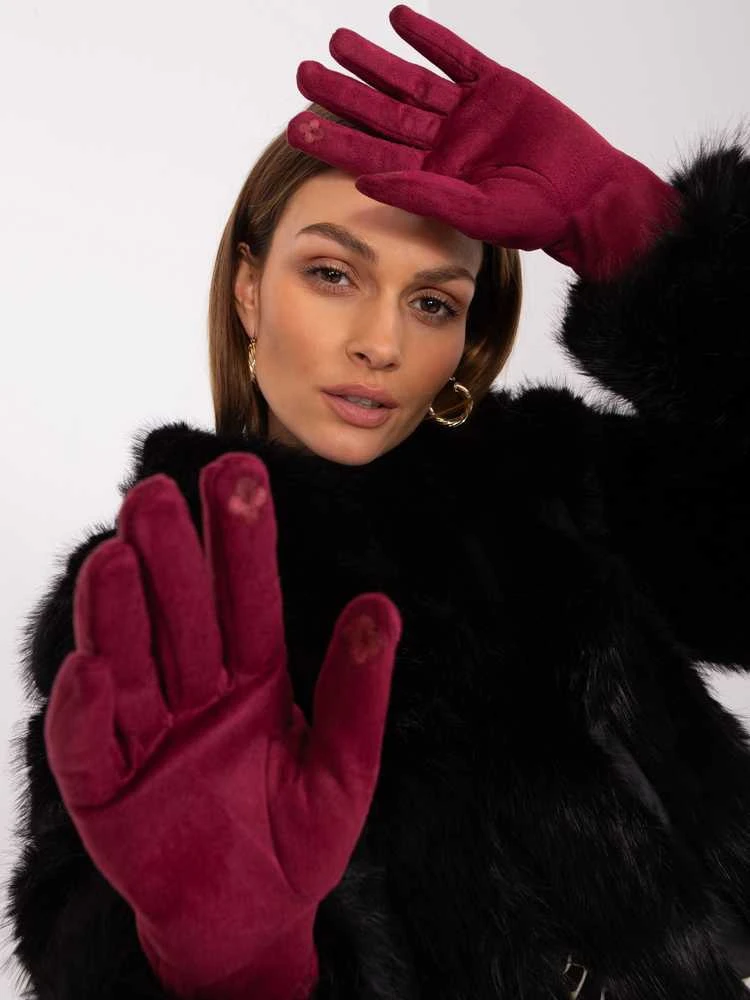 Wool Fashion Italia Pirštinės-AT-RK-239507.94P-bordo