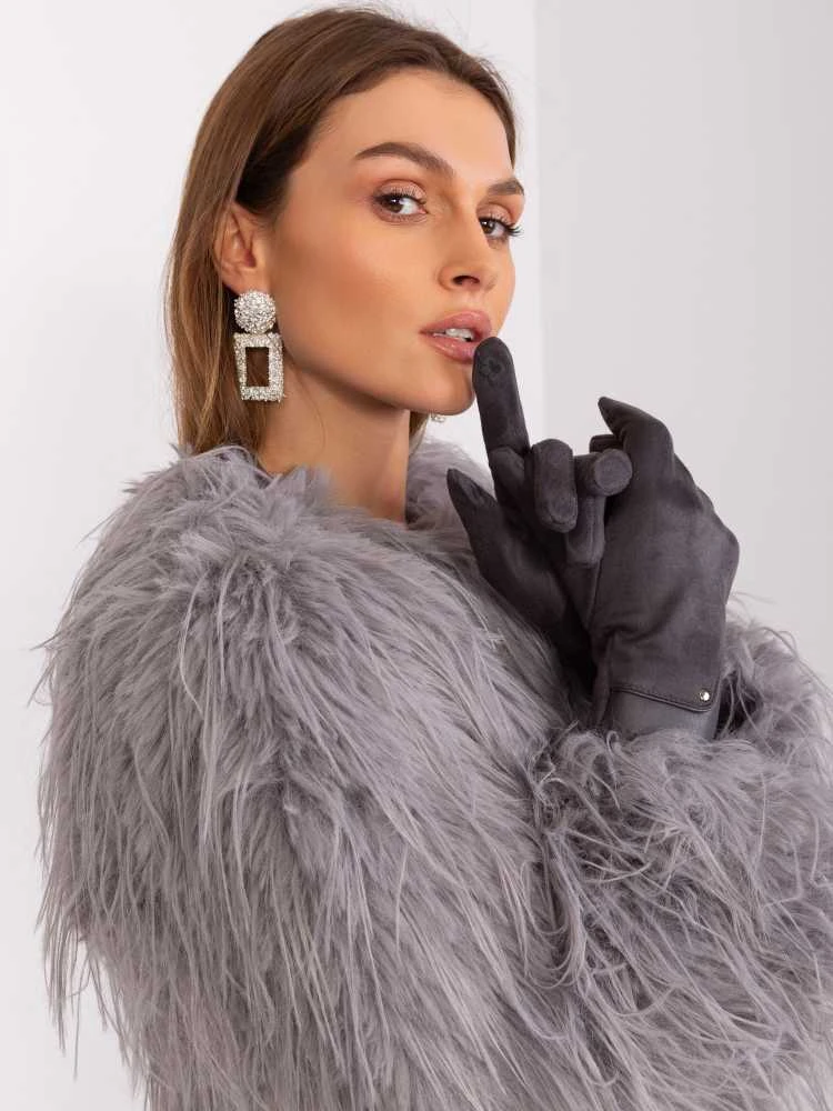 Wool Fashion Italia Pirštinės-AT-RK-239507.94P-tamsiai pilkos