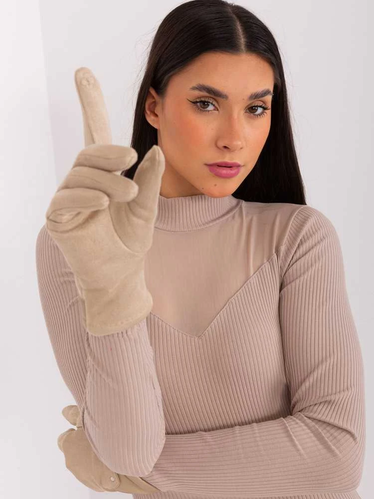 Wool Fashion Italia Pirštinės-AT-RK-239507.94P-smėlio spalvos