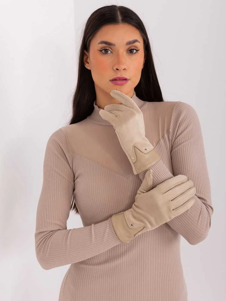 Wool Fashion Italia Pirštinės-AT-RK-239507.94P-smėlio spalvos