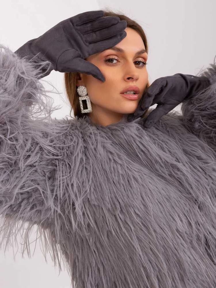 Wool Fashion Italia Pirštinės-AT-RK-239507.94P-tamsiai pilkos